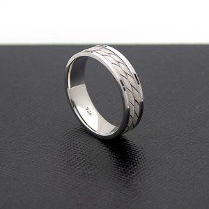 Real Solid Sterling Silver Modern Braided Band Ring Stamped 925 Unisex Ring SZ 7